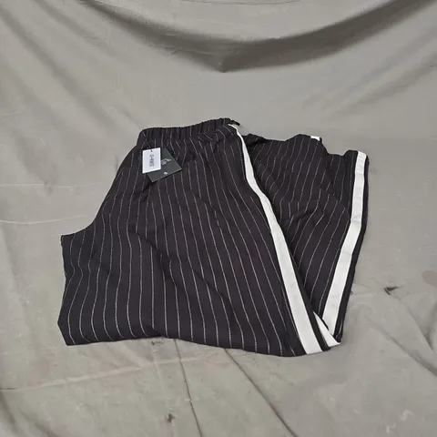 4TH+RECKLESS SIDE STRIPE WIDE LEG TROUSERS IN BLACK SIZE 12