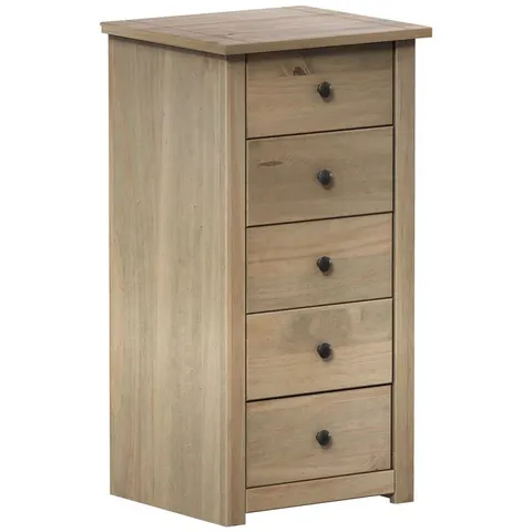 BOXED VIDA DESIGNS PANAMA 5 DRAWER NARROW CHEST