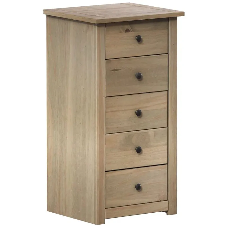 BOXED VIDA DESIGNS PANAMA 5 DRAWER NARROW CHEST