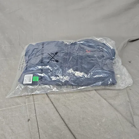 CREW CLOTHING COMPANY HOODED QUILT JACKET IN DARK NAVY SIZE 5-6YRS