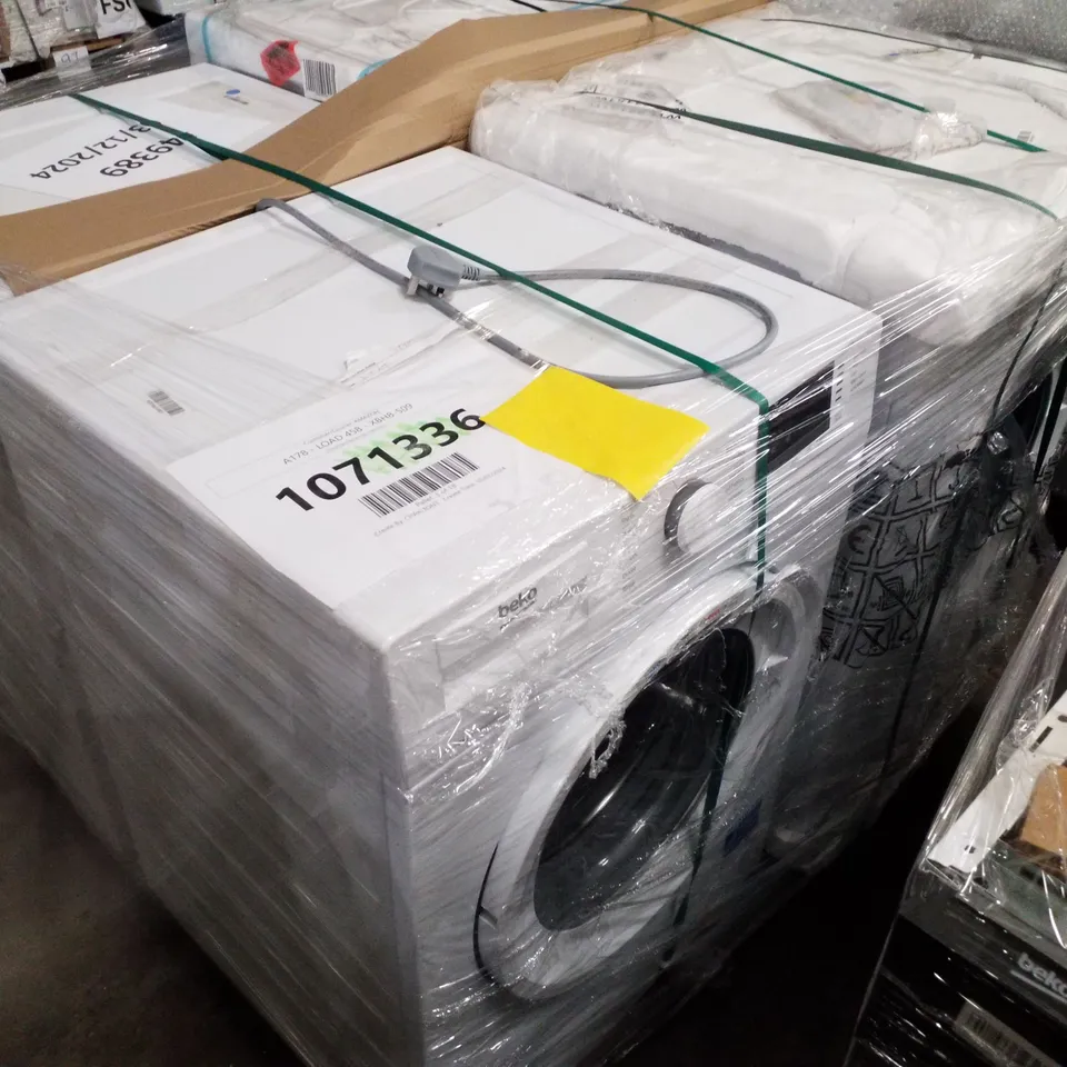 PALLET OF APPROXIMATELY 4 UNPROCESSED RAW RETURN BEKO WHITE GOODS TO INCLUDE;