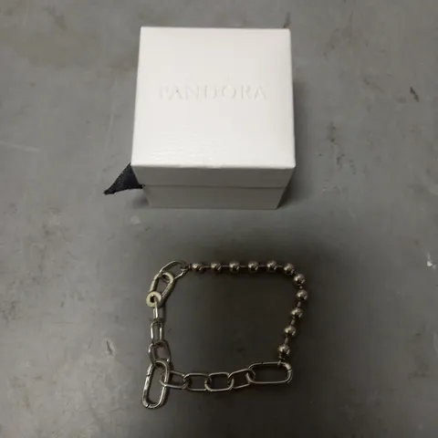 BOXED PANDORA BRACELET HALF CHAIN & BEAD 