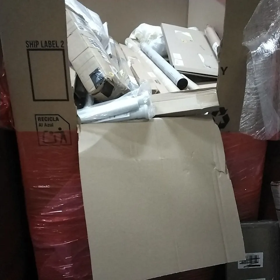 PALLET OF HOUSEHOLD ITEMS TO INCLUDE EXCERISE BIKE, MAGNETIC DARTBOARD, SCALES, RETRACTABLE SAFETY GATE AND OTHER ASSORTED ITEMS...