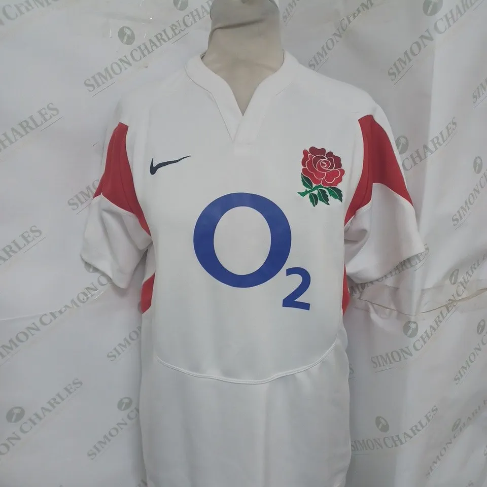 NIKE DRI-FIT JERSEY IN WHITE/RED SIZE S