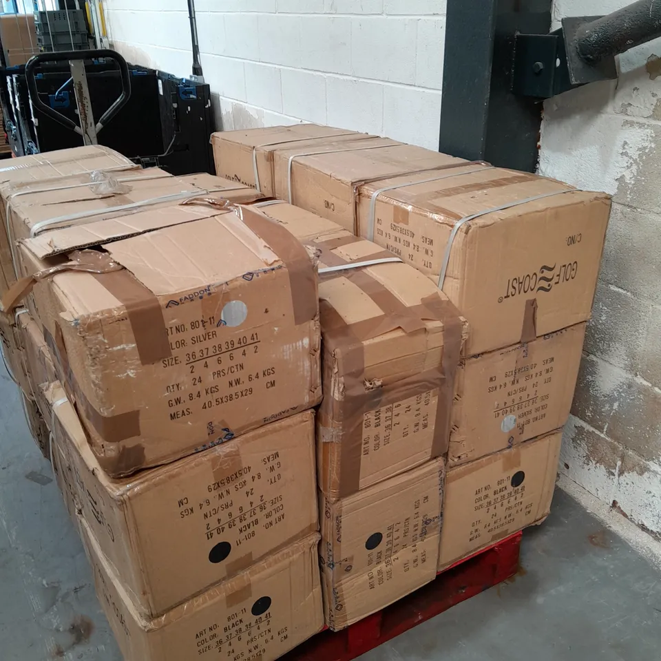 PALLET OF GOLF COAST SANDALS IN VARIOUS COLOURS AND SIZES