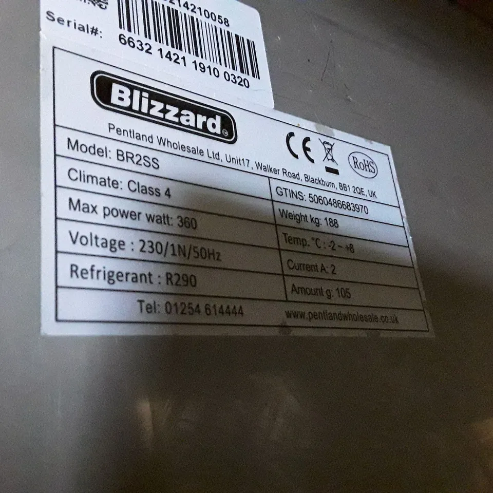 BLIZZARD DOUBLE DOOR VENTILATED GN2/1 SS REFIGERATOR 1300L  