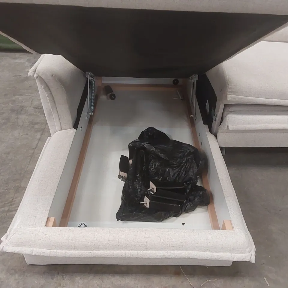 QUALITY DESIGNER FABRIC UPHOLSTERED CORNER SOFA BED WITH STORAGE