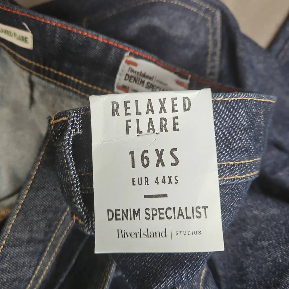 RIVERSLAND STUDIOS DENIM SPECIALIST JEANS – RELAXED FLARE, UK 16