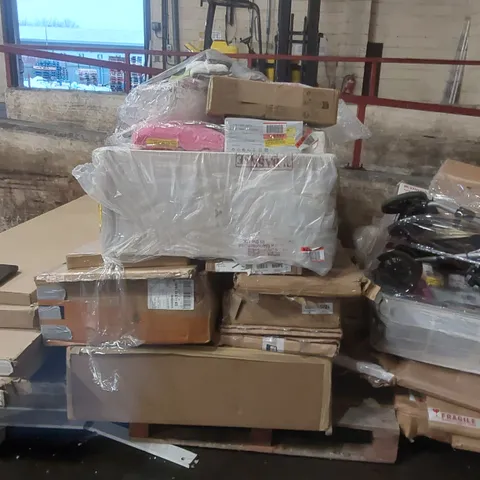 PALLET CONTAINING A LARGE QUANTITY OF ASSORTED FURNITURE PARTS AND HOUSEHOLD PRODUCTS ECT