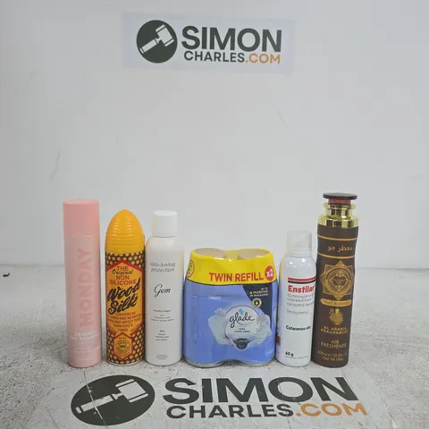 APPROXIMATELY 10 ASSORTED ITEMS INCLUDING AL ARABIA FRAGRANCES AIR FRESHENER, ENSTILAR FOAM AND GLADE REFIL SPRAY