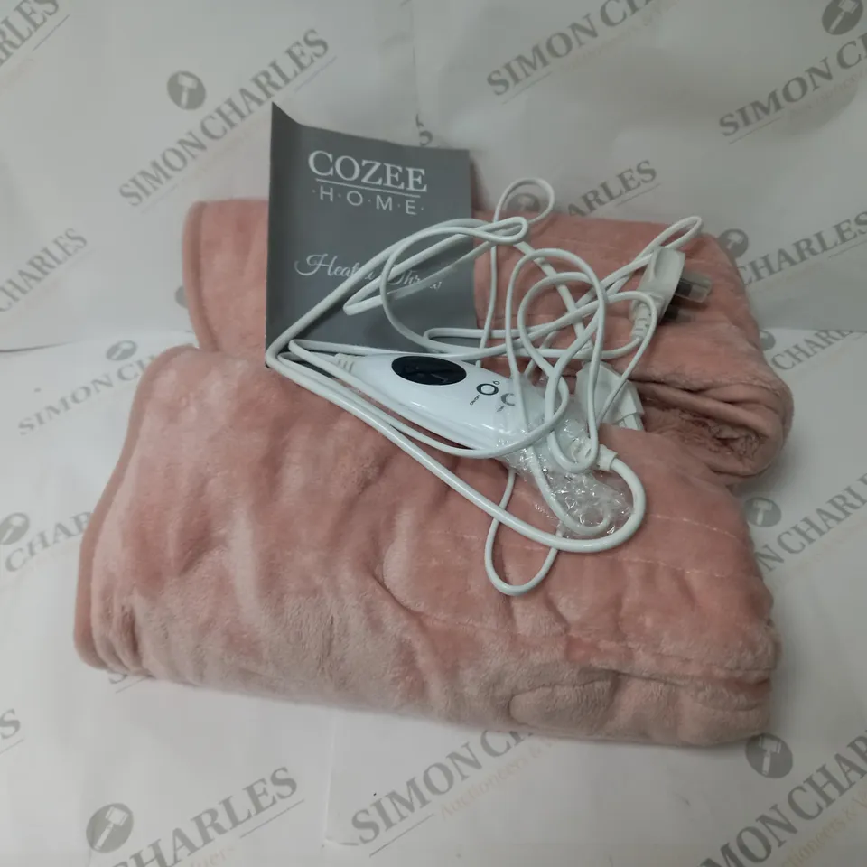 BOXED COZEE HOME HEATED BLANKET IN PINK