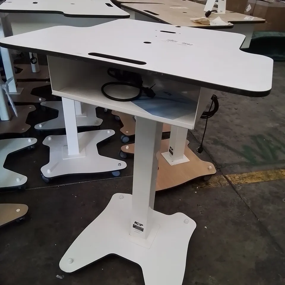 APPROXIMATELY 26 ASSORTED MEDICAL MOBILE CARTS WITH MONITOR STANDS & POWER CABLES