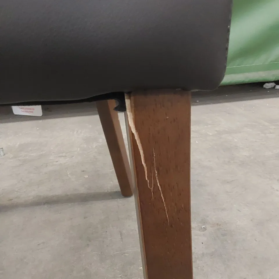 DESIGNER CHOCOLATE LEATHER BUTTON BACK DINING CHAIR