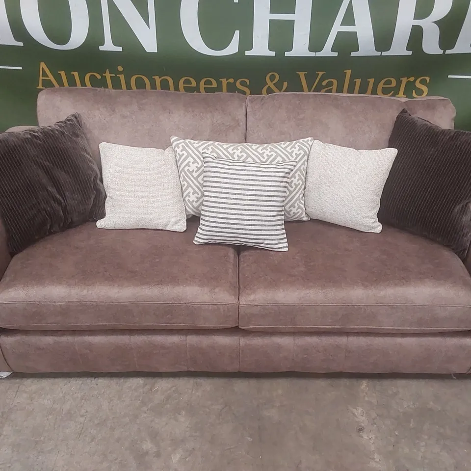 QUALITY DESIGNER AMARA 3 SEATER VELVET UPHOLSTERED SOFA