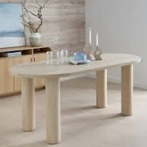 BOXED ARLEY 200cm DINING TABLE - WHITEWASHED OAK (2 BOXES)