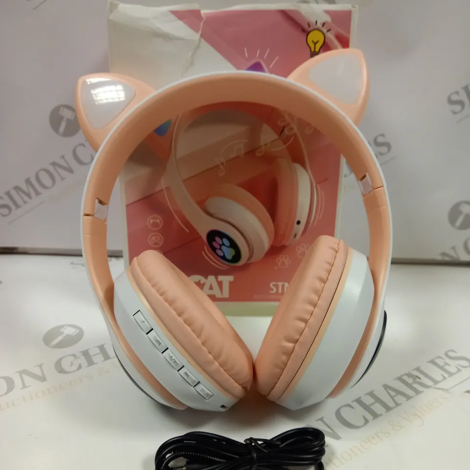 BOXED CAT WIRELESS HEADSET, PINK STN-28