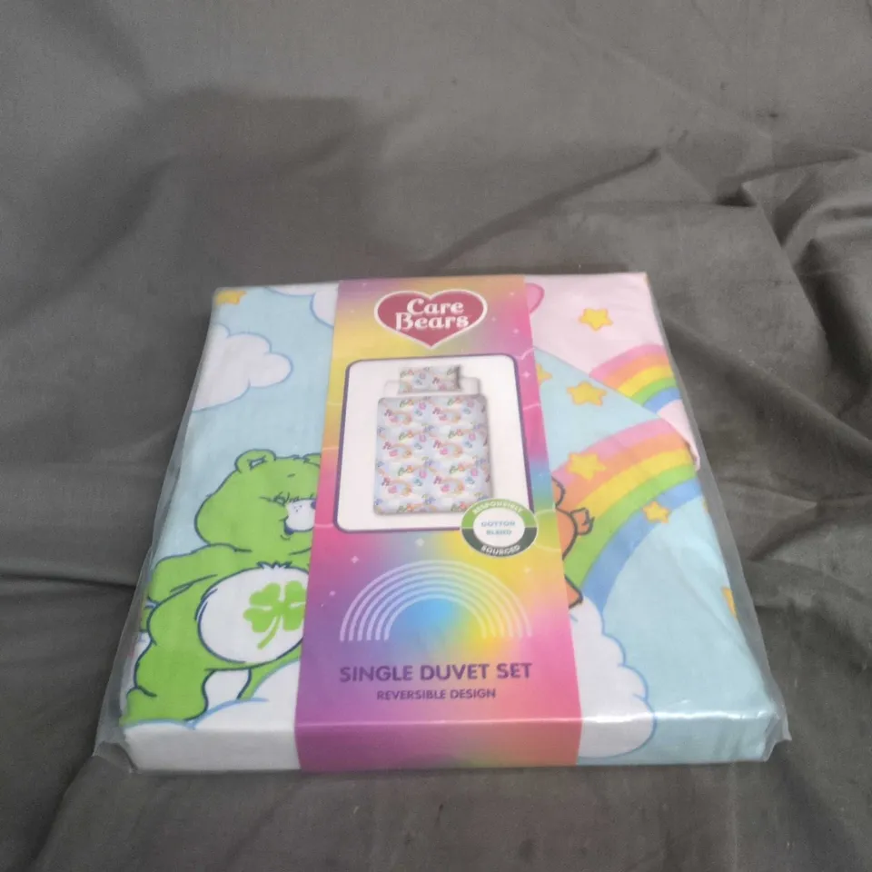 CARE BEARS SINGLE DUVET SET – REVERSIBLE RAINBOW DESIGN