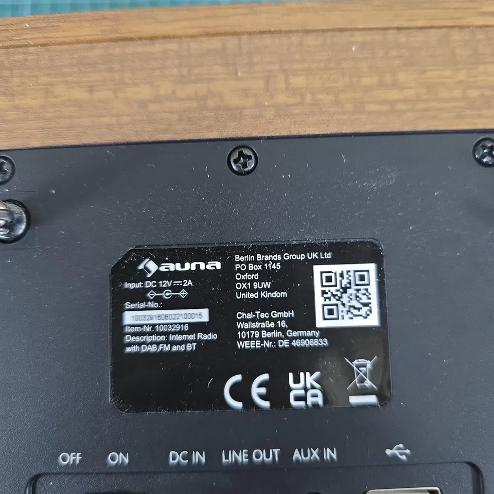 AUNA INTERNET RADIO WITH DAB, FM & BLUETOOTH – WOODEN CABINET