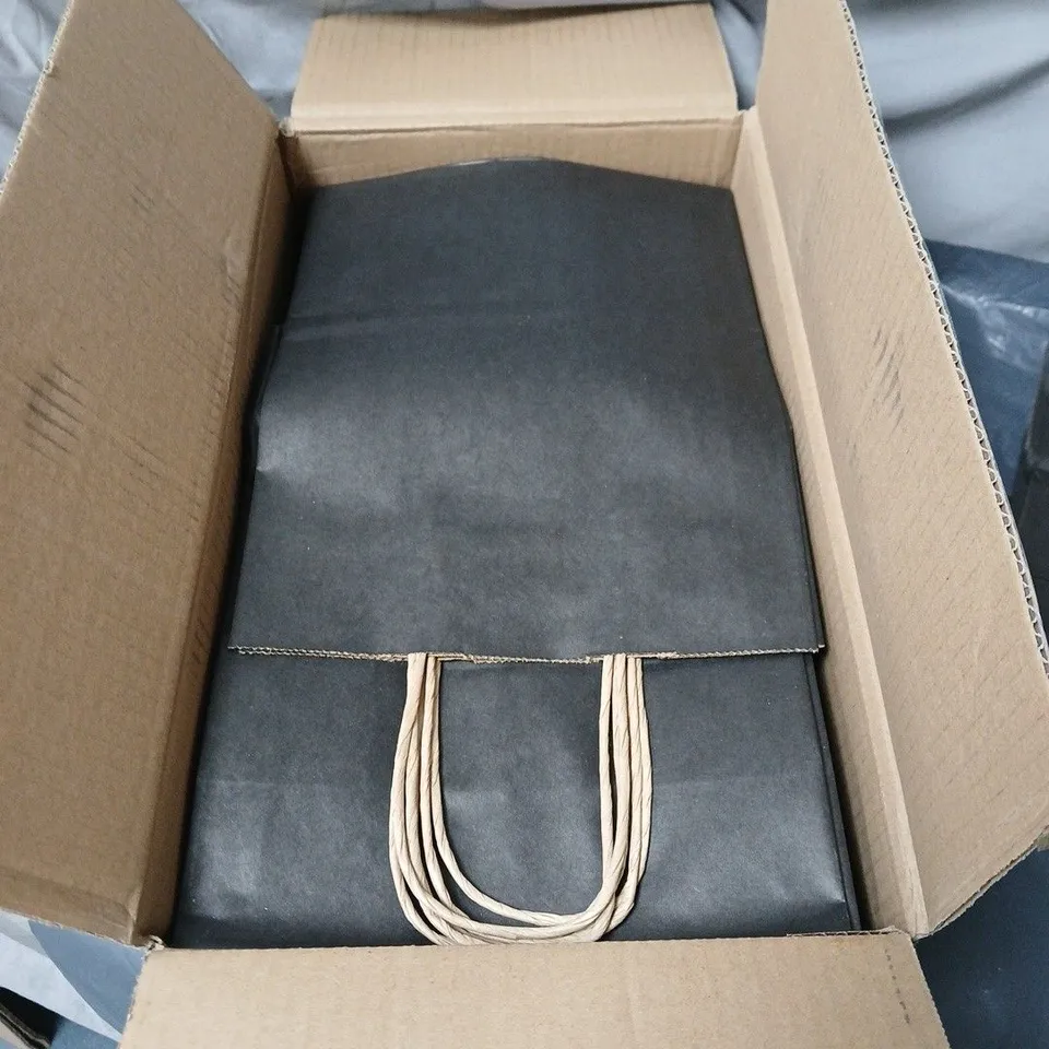 APPROXIMATELY 90 X BLACK PAPER BAGS BOXED