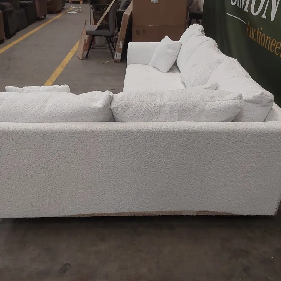 RUNE FABRIC CORNER SOFA - CREAM RRP £1099