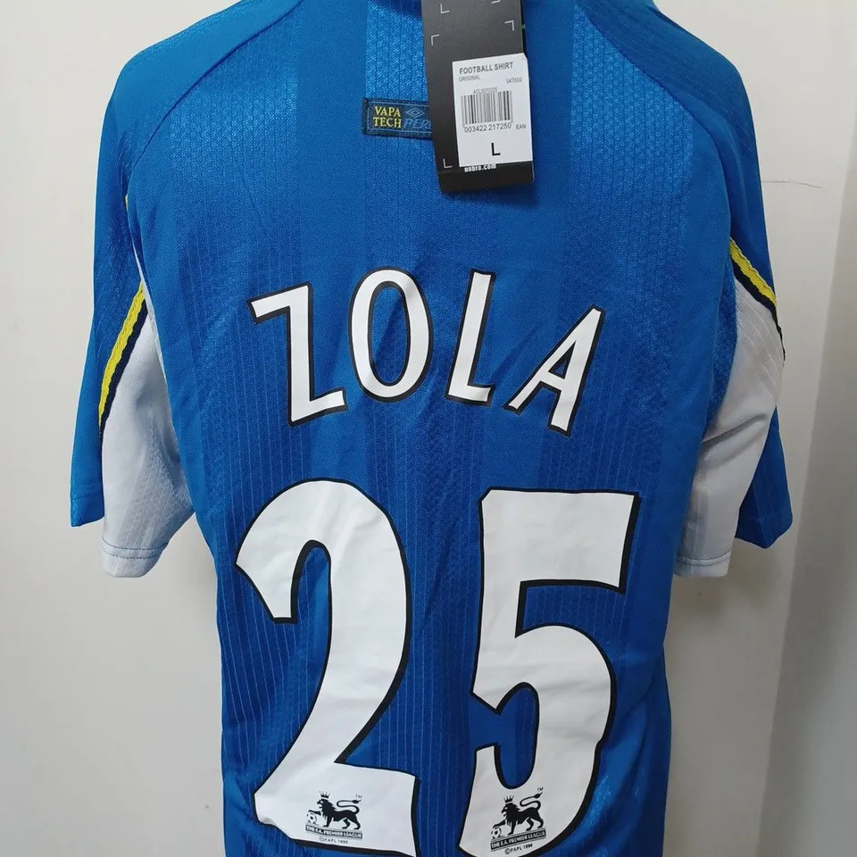 CHELSEA FC HOME RETRO SHIRT WITH ZOLA 25 ON THE BACK SIZE L
