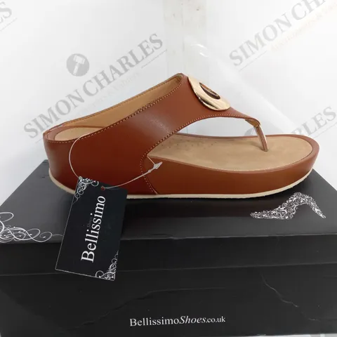 BOXED BELLISSIMO PLATFORM SHOE IN TAN - SIZE 6