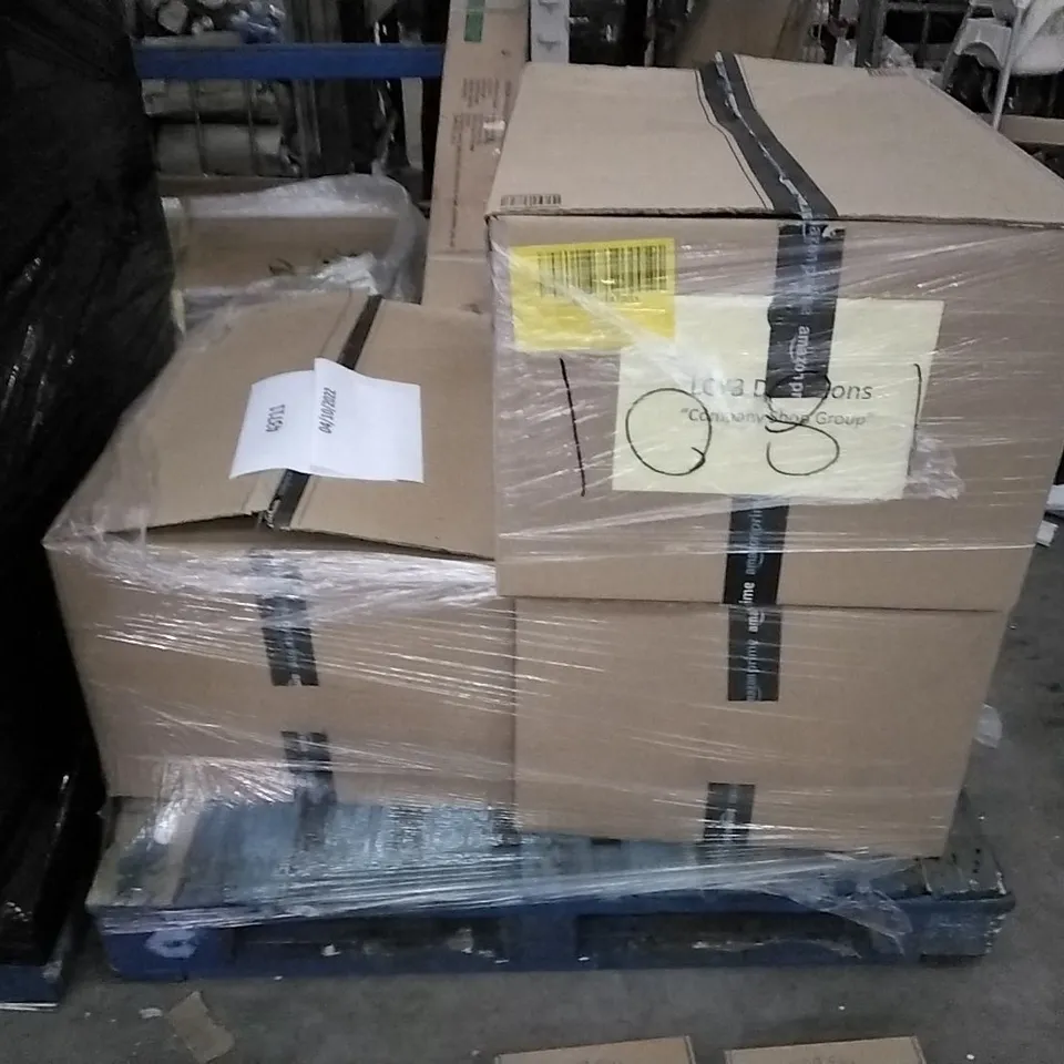 PALLET OF ASSORTED ITEMS INCLUDING WILD CUBS BAMBOO SUCTION PLATE & SPOON, AMOUR INFINI 12 PACK KITCHEN DISH TOWELS, DOUBLE WALL GLASS COFFEE CUP SET, WHOLE FOOD EARTH BAKING SODA, FACE MASKS 