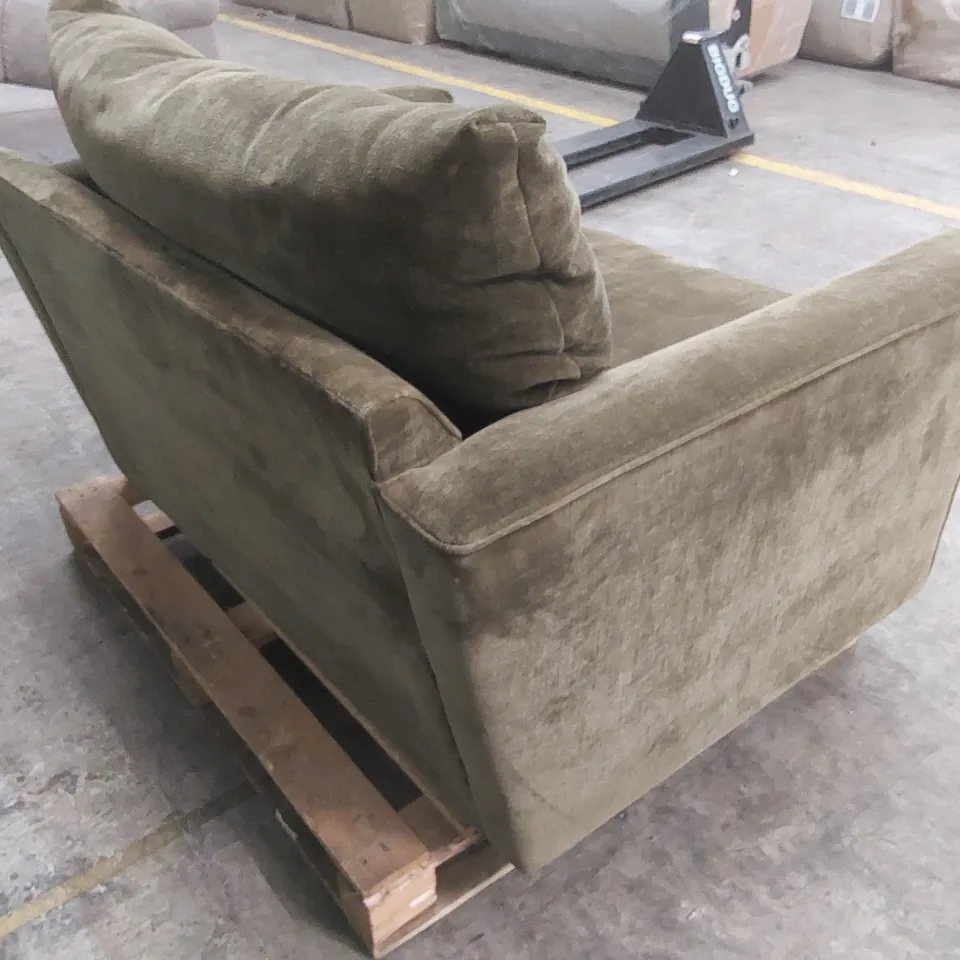 STRATA FABRIC SNUGGLE CHAIR - OLIVE RRP £999