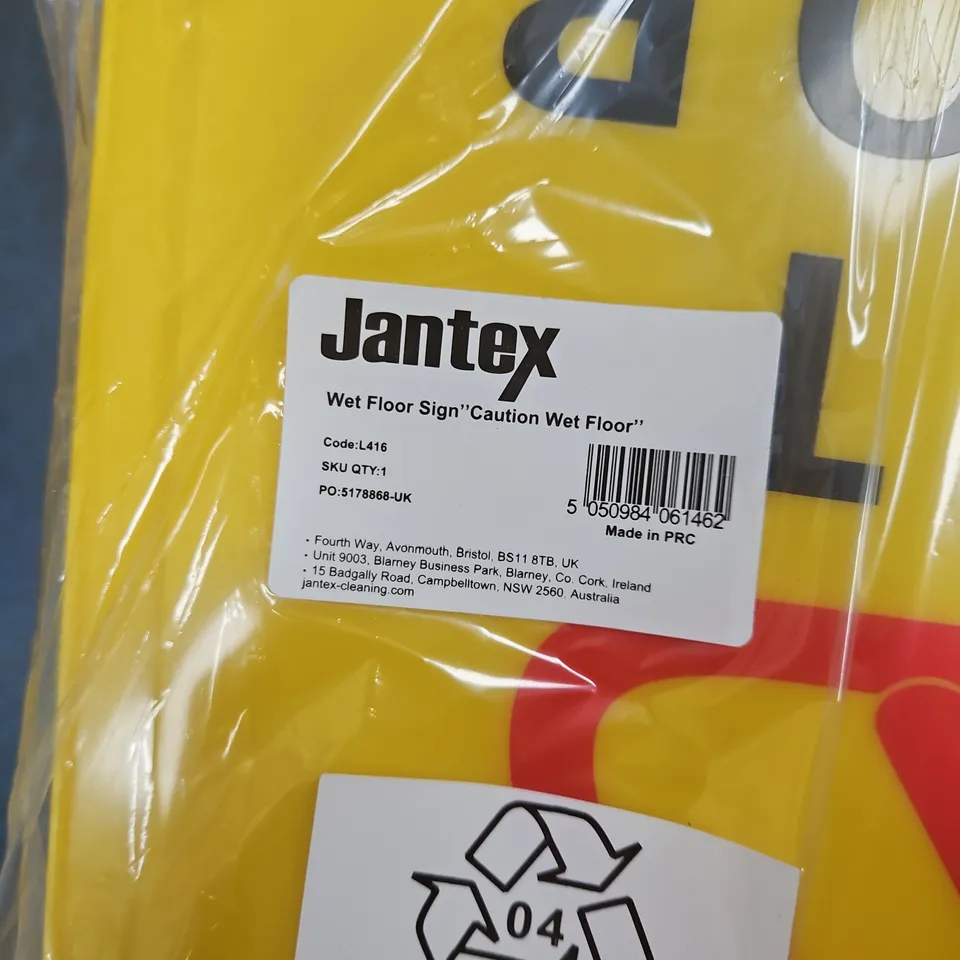 JANTEX WET FLOOR SIGN (PACK OF 4) – YELLOW