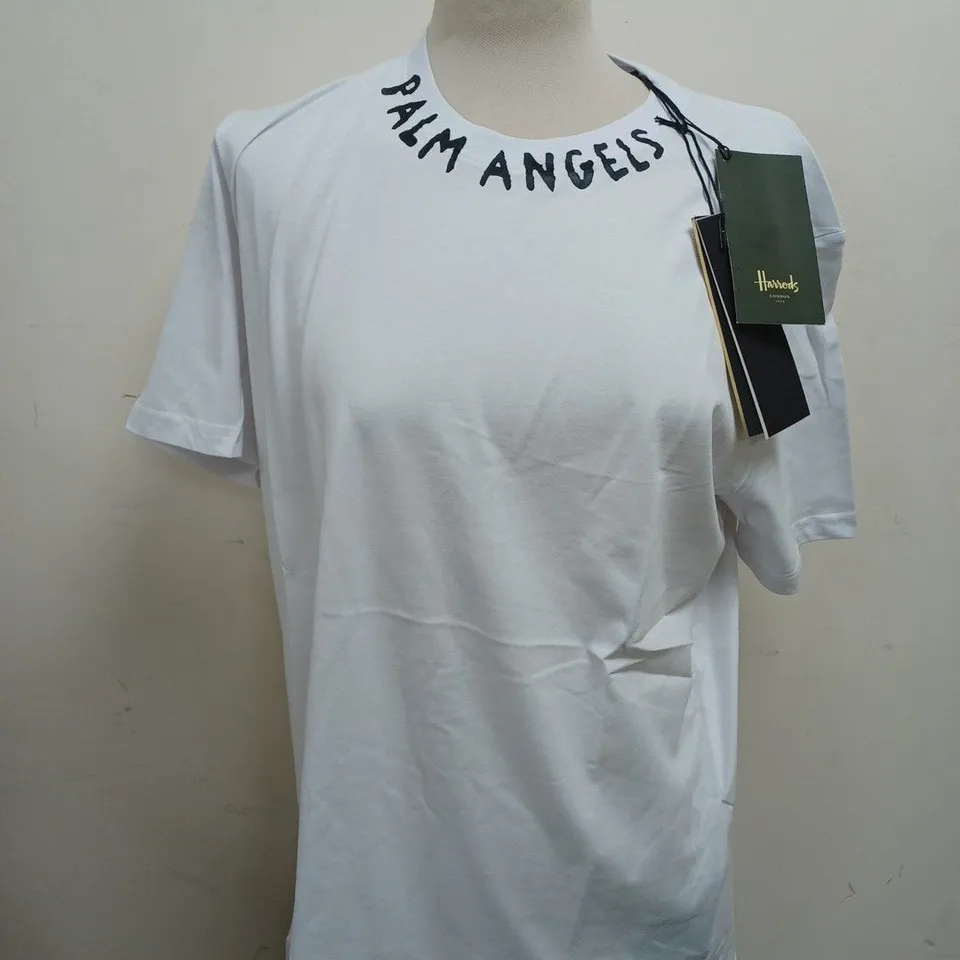 PACKAGED PALM ANGELS LOGO T-SHIRT IN WHITE - SIZE LARGE 