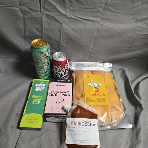APPROXIMATELY 5 ASSORTED FOOD &DRINK ITEMS TO INCLUDE - GREEN TEA, DR PEPPER AND COFFEE PODS - COLLECTION ONLY