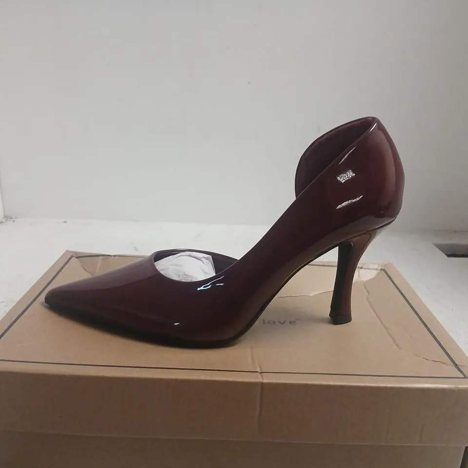 ON FEET AND IN LOVE WOMEN'S BURGUNDY PATENT HIGH HEELS (IN LOVE) – BOXED SIZE 37