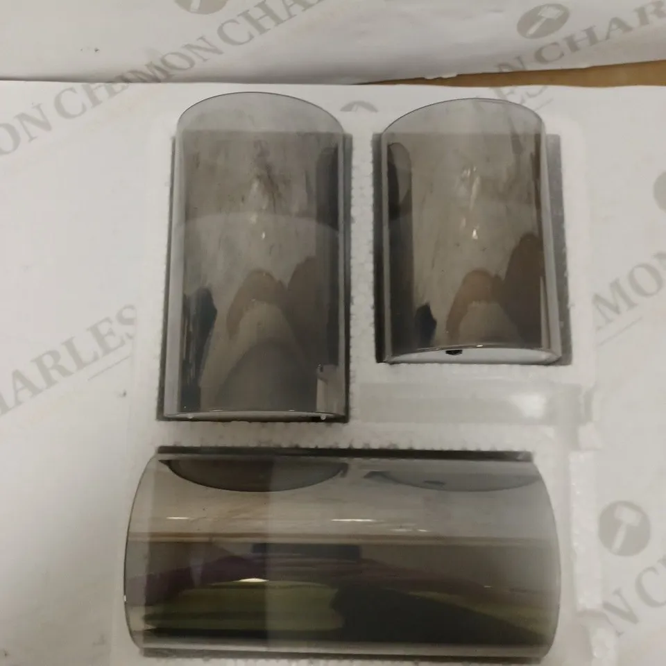 RHYTSING GREY GLASS BATTERY OPERATED CANDLE WITH REMOTE