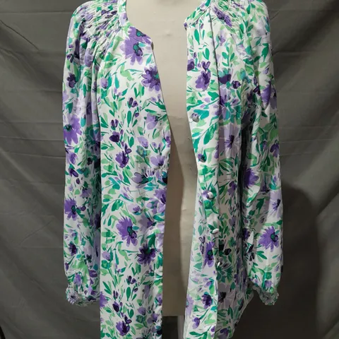 RUTH LANGSFORD SHIRT IN LILAC FLORAL SIZE 18