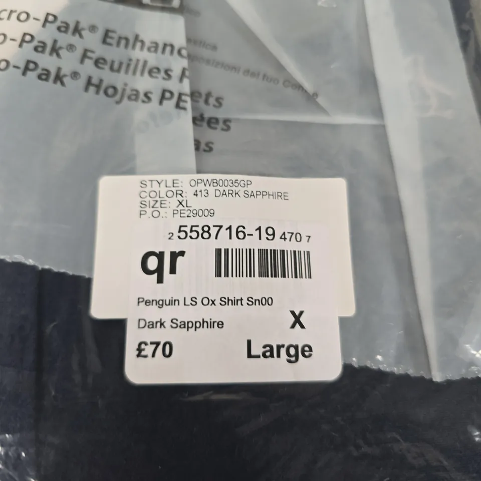 PENGUIN LONG-SLEEVE OXFORD SHIRT – DARK SAPPHIRE, XL