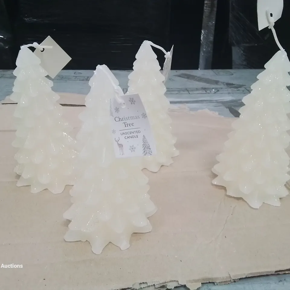 6 BOXES OF 4 CHRISTMAS TREE UNSCENTED CANDLES