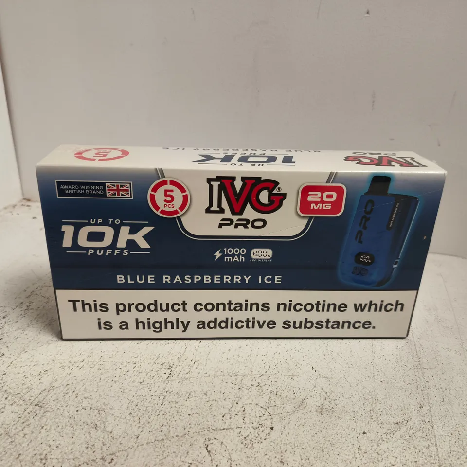 BOXED AND SEALED IVG PRO VAPE KIT MULTIPACK – BLUER RASPBERRY ICE – 5 PCS
