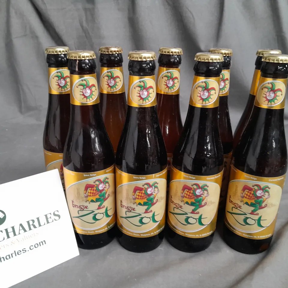 LOT OF 9 33CL BOTTLES OF BRUGSE ZOT BELGIAN BEER