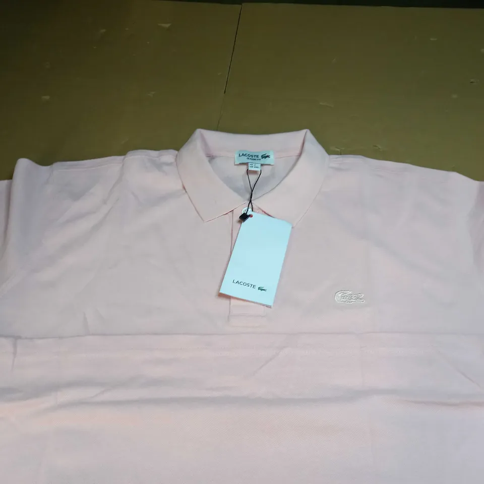 MENS LACOSTE POLO SHIRT IN PINK SIZE XXL