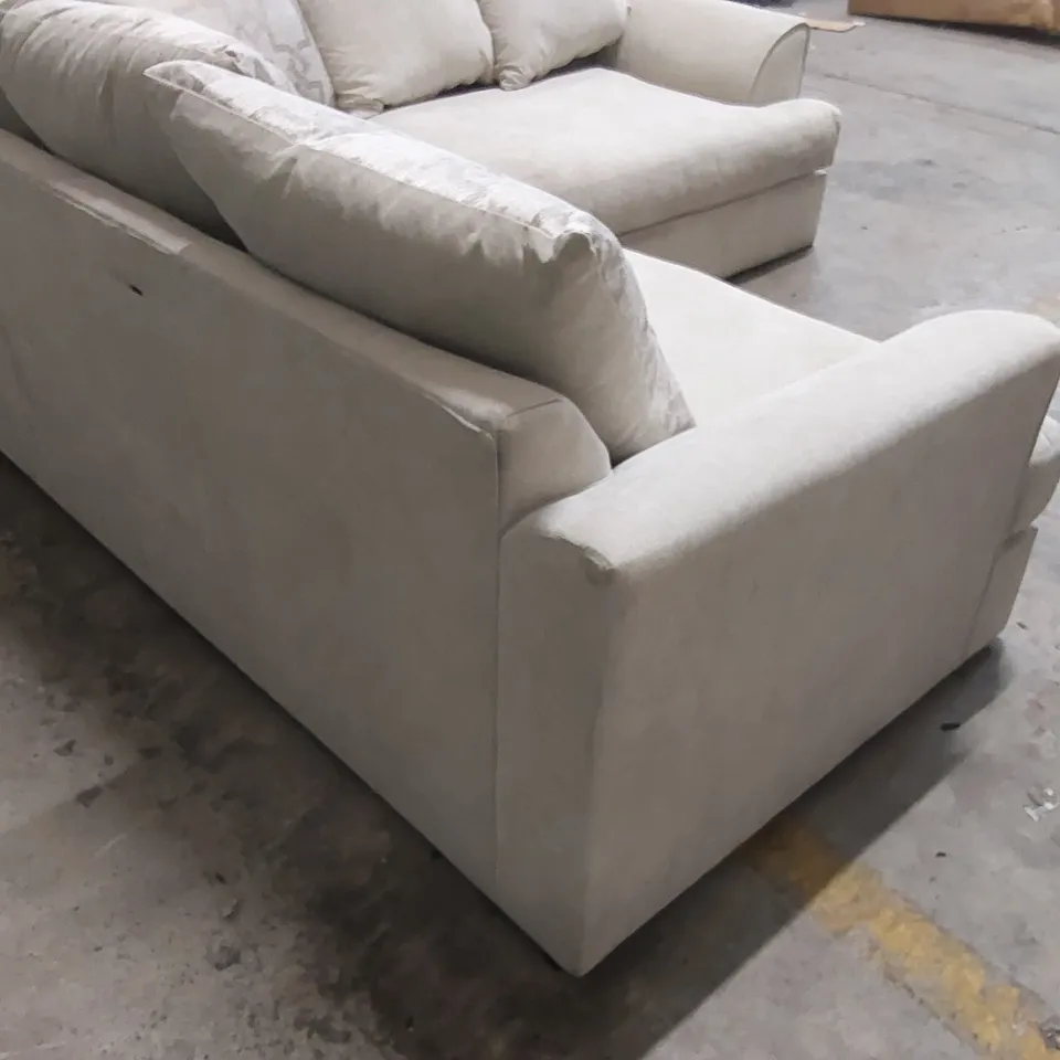 QUALITY DESIGNER CREAM FABRIC CORNER SOFA