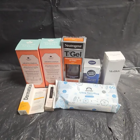 APPROXIMATEY 20 ASSORTED HEALTH AND BEAUTY PRODUCTS TO INCLUDE - NATURE SPELL GROWTH COMPLEX CONDITIONER - MEDIK8 PRESS & CLEAR REFILL - MAMA BEAR WIPES - ETC
