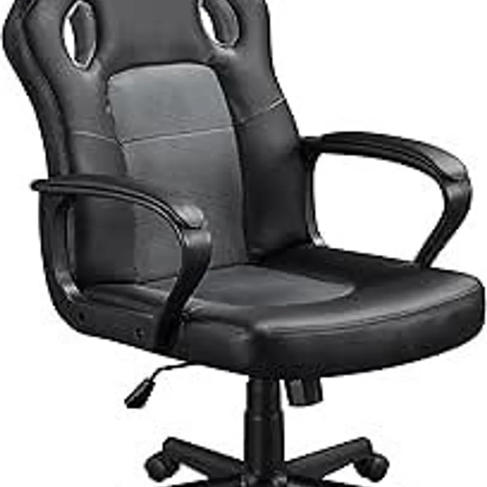 BOXED YAHEETECH GAMING CHAIR ADJUSTABLE RACING CHAIR ERGONOMIC SWIVEL RECLINING CHAIR HIGH BACK EXECUTIVE COMPUTER CHAIR WITH LUMBAR SUPPORT, GREY