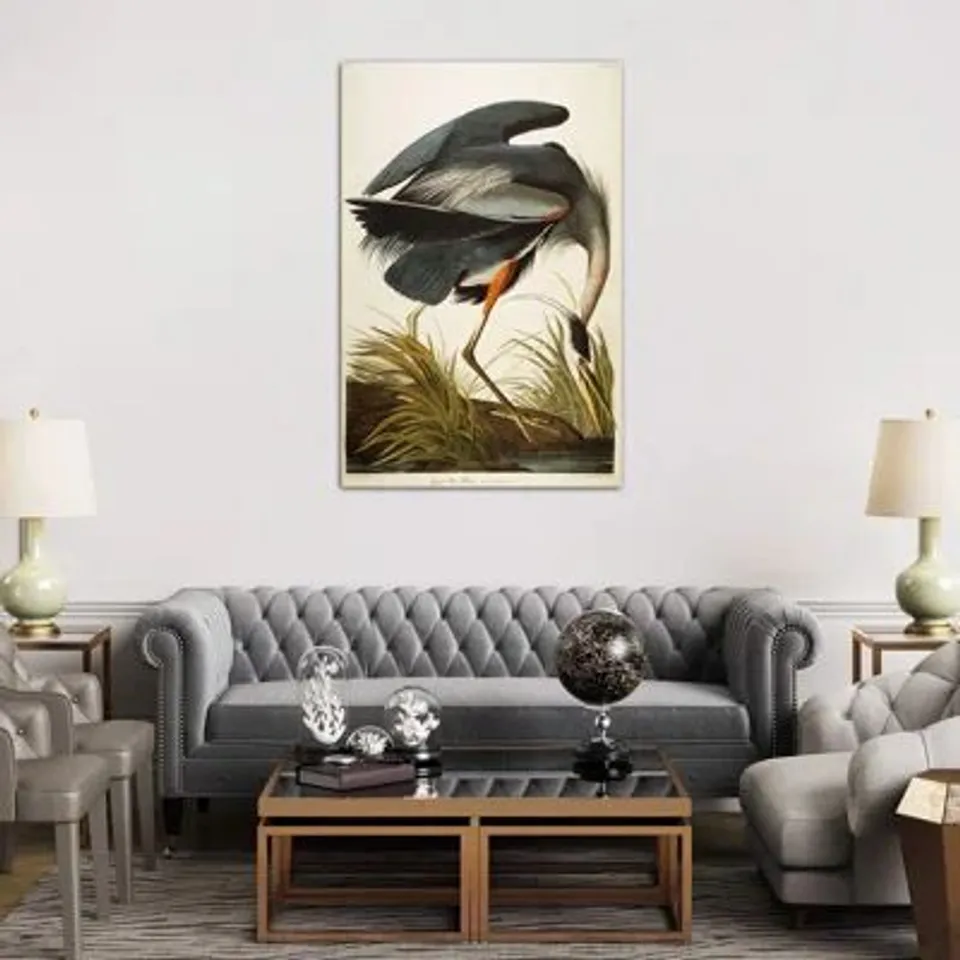 BOXED GREAT BLUE HERON BY JOHN AUDUBON SINGLE PICTURE FRAME PAINTING (1 BOX)