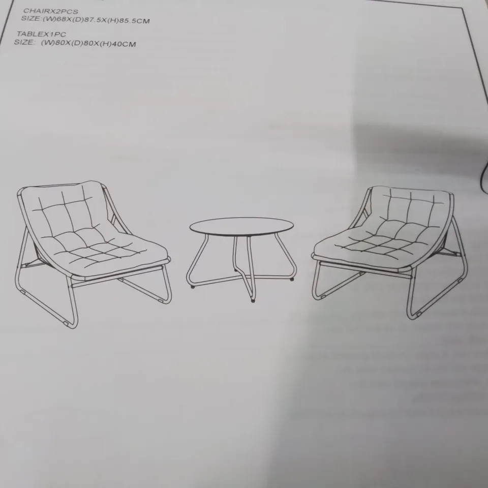 BOXED MY GARDEN STORIES PADDED BISTRO SET NATURAL
