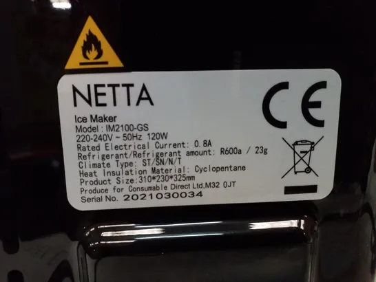 Lot 730: BOXED BRAND NEW NETTA 1.8L ICE MAKER WITH REMOVABLE BASKET ...