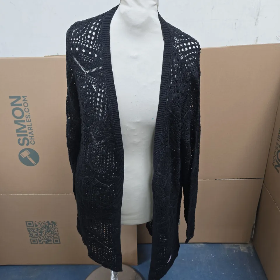 BONPRIX BLACK LACE CARDIGAN, WOMEN'S, UK SIZE M (EU 40/42)