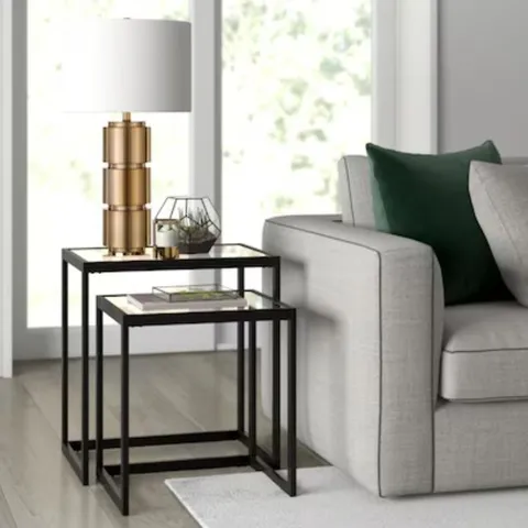 BOXED NESTING SIDE TABLES IN BLACKENED BRONZE FINISH (1 BOX)