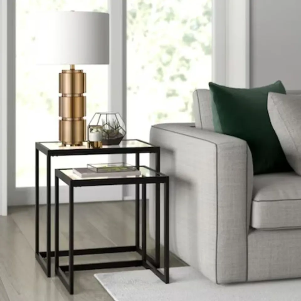 BOXED NESTING SIDE TABLES IN BLACKENED BRONZE FINISH (1 BOX)