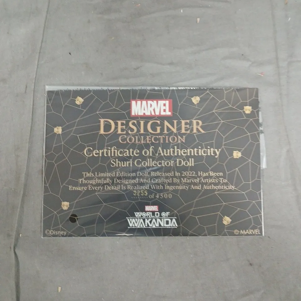 MARVEL DESIGNER COLLECTION WORLD OF WAKANDA LIMITED EDITION SHURI DOLL - 3255 OF 4500