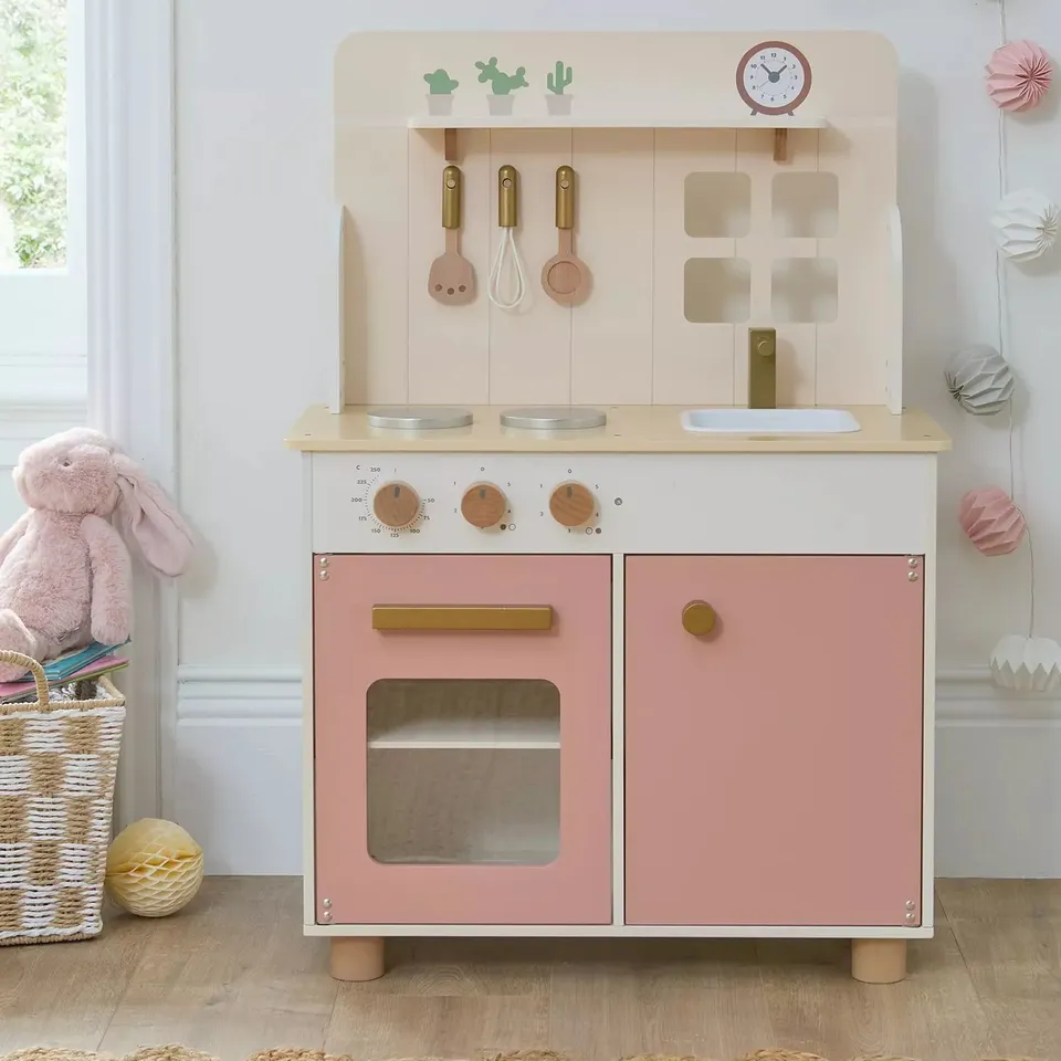BOXED ACORN FLOORSTANDING WOODEN KITCHEN PLAYSET - BLUSH